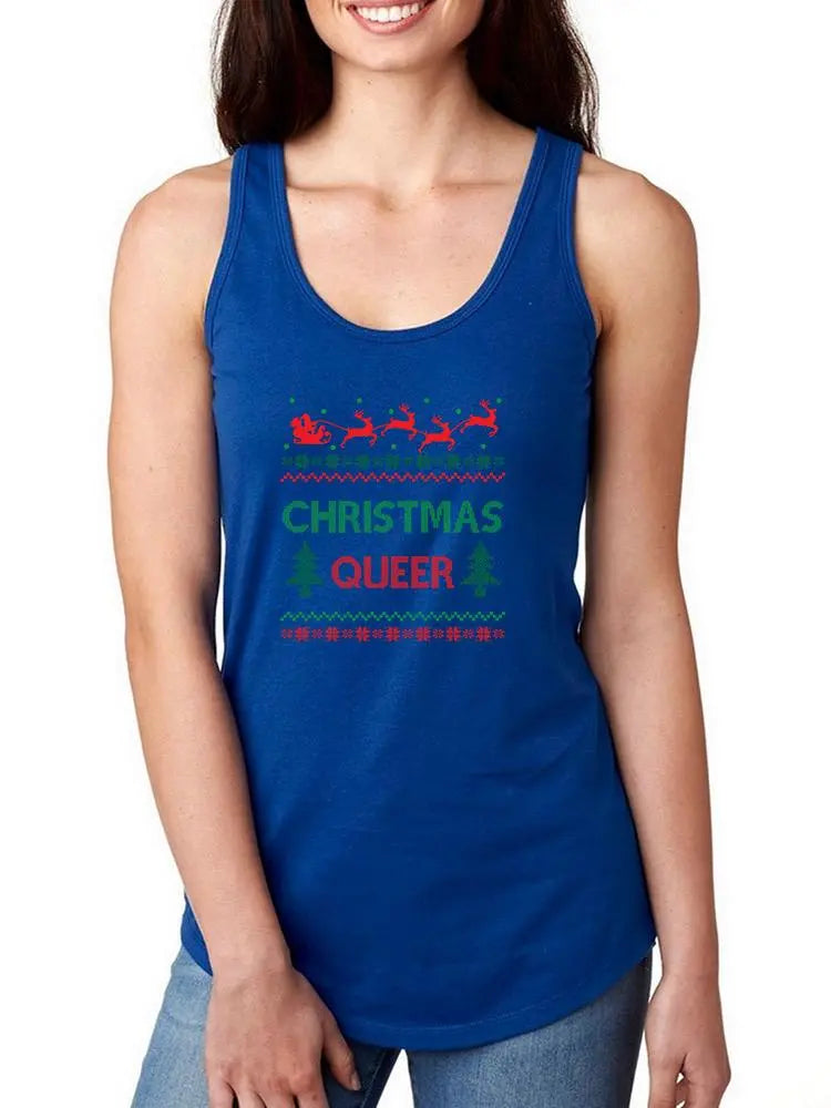 Christmas Queer. Racerback Tank -SmartPrintsInk Designs