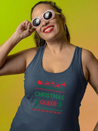 Christmas Queer. Racerback Tank -SmartPrintsInk Designs