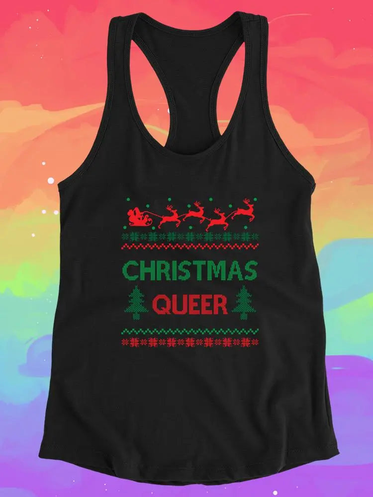 Christmas Queer. Racerback Tank -SmartPrintsInk Designs