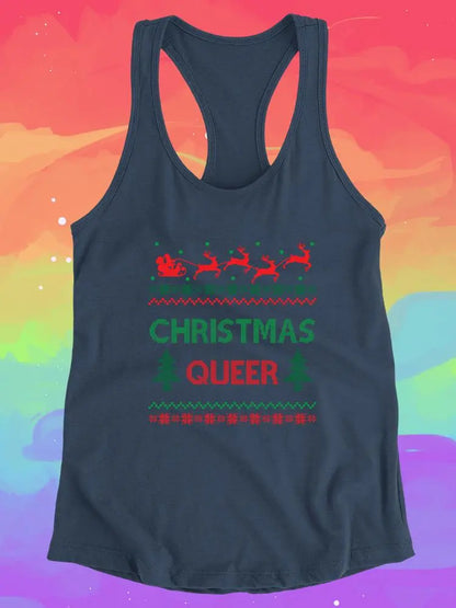 Christmas Queer. Racerback Tank -SmartPrintsInk Designs