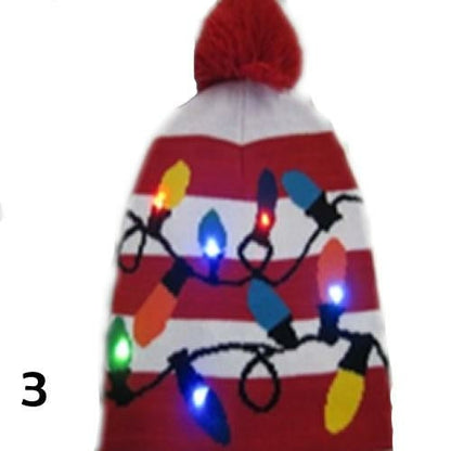 Holiday Hats |Pom Pom Party Holiday Hats With LED Lights Christmas fun