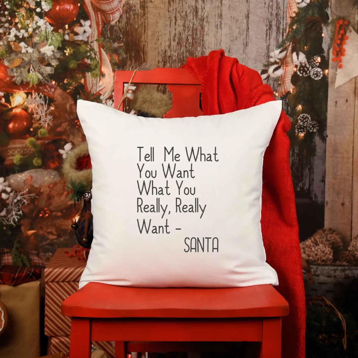 Sarcastic Santa Christmas Pillow Cover| Funny Christmas Throw Pillow Cover | Funny Accent Pillow for Holiday Christmas Decor