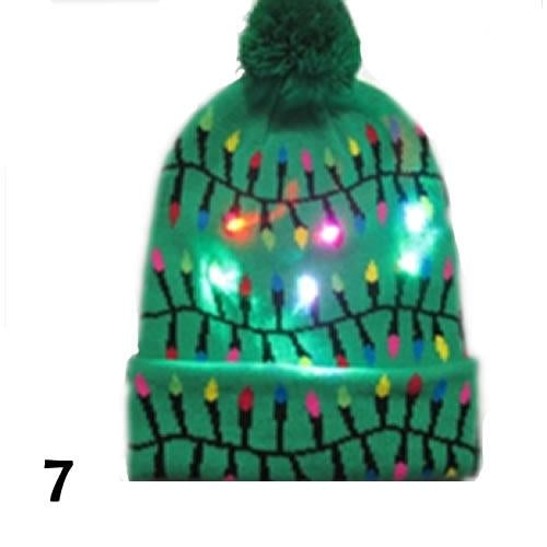 Holiday Hats |Pom Pom Party Holiday Hats With LED Lights Christmas fun