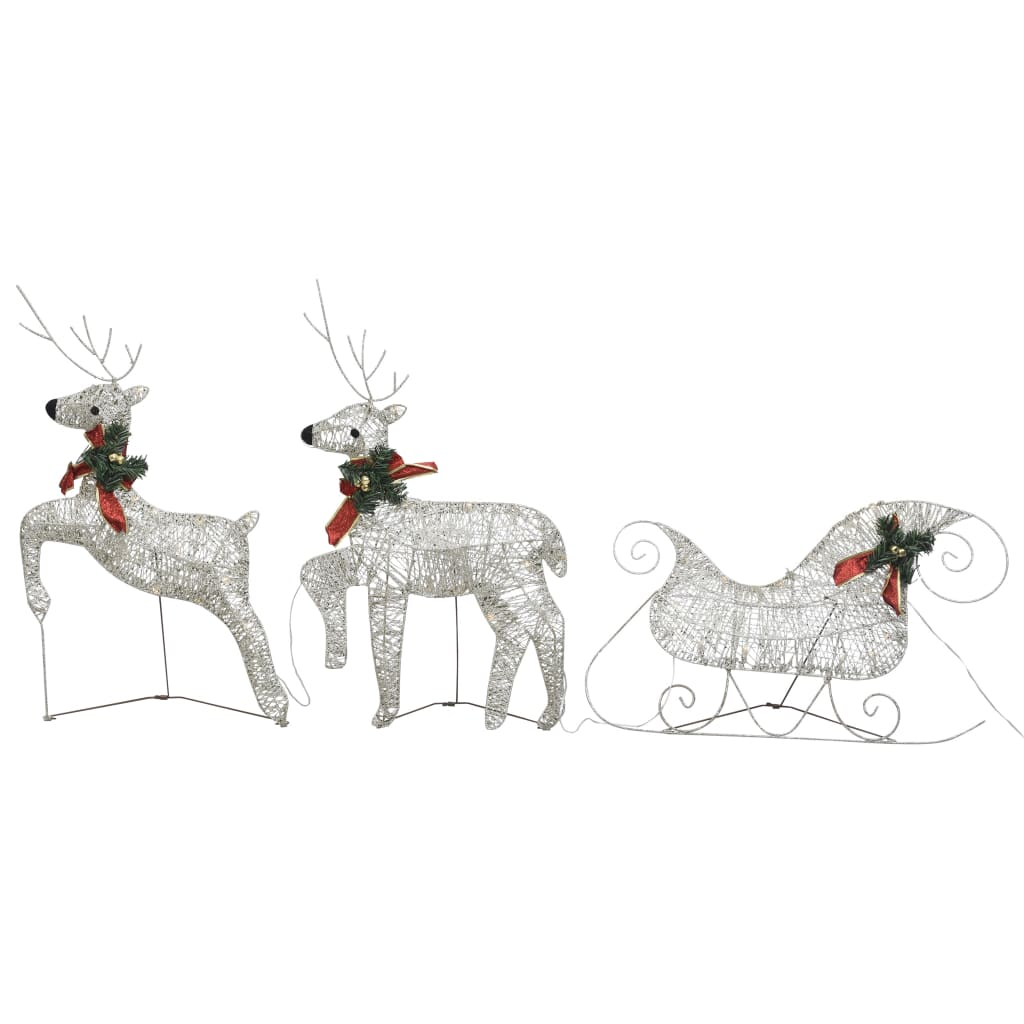 Christmas Decoration|vidaXL Reindeer & Sleigh LEDs Outdoor Gold lights