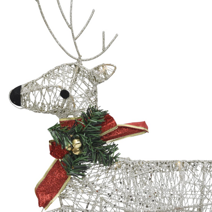 Christmas Decoration|vidaXL Reindeer & Sleigh LEDs Outdoor Gold lights