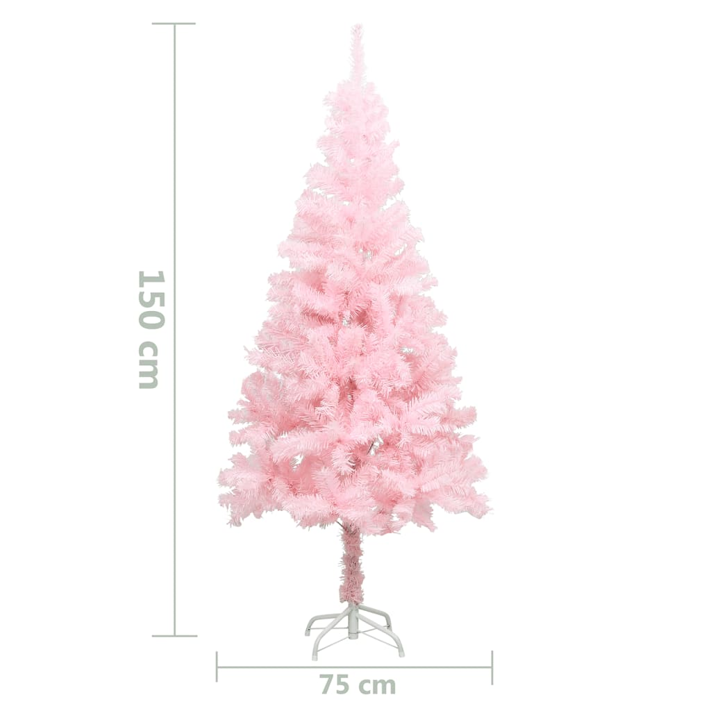 vidaXL Artificial Christmas Tree with Stand Pink 5 ft PVC