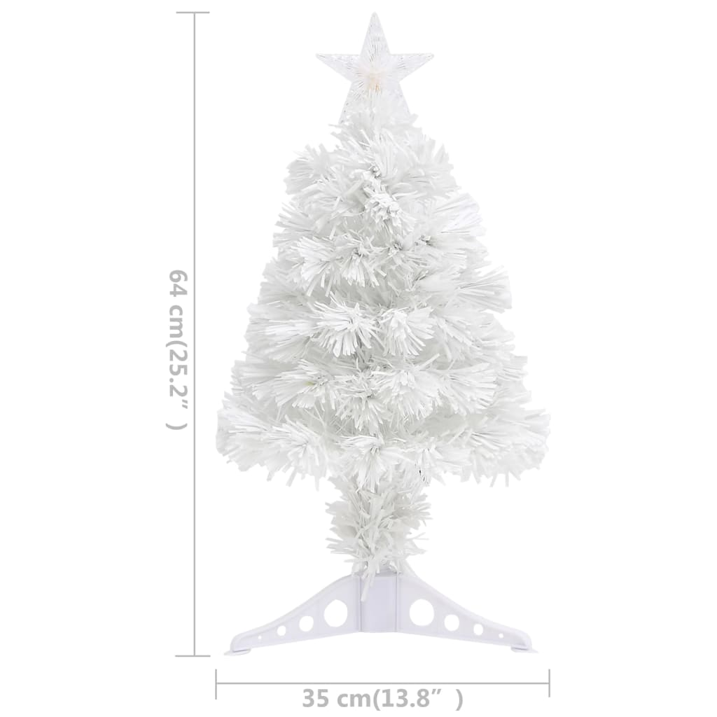 vidaXL Artificial Pre-lit Christmas Tree White 2 ft Fiber Optic