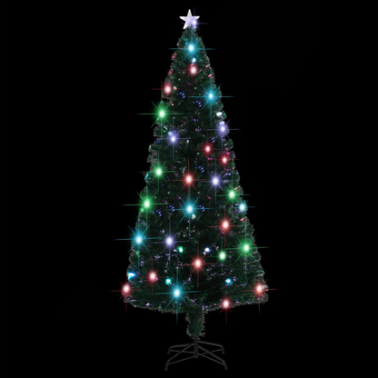 vidaXL Pre-lit Christmas Tree with Stand 7 ft Fiber Optic