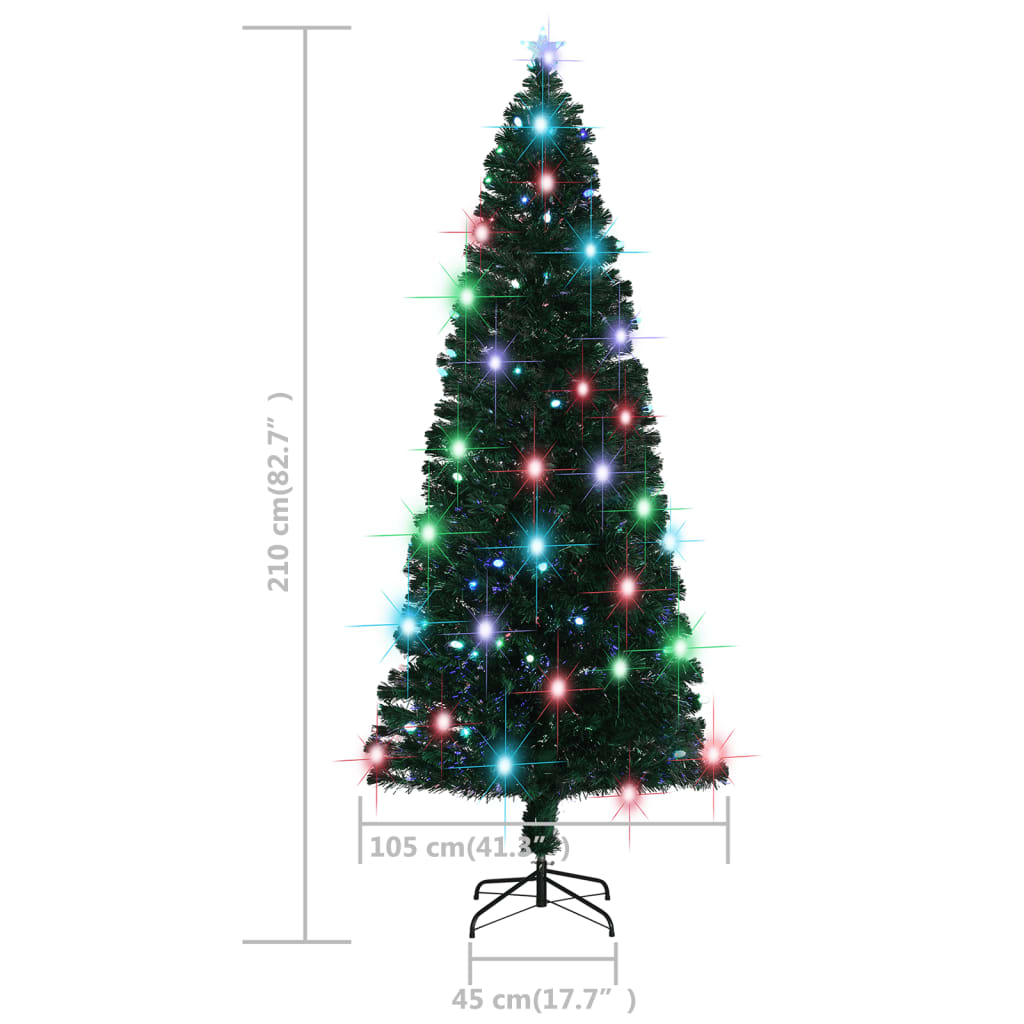 vidaXL Pre-lit Christmas Tree with Stand 7 ft Fiber Optic