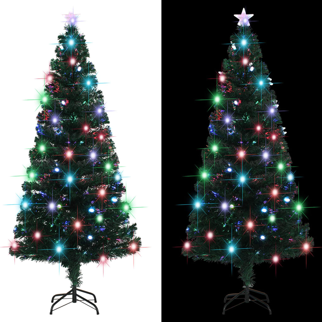 vidaXL Pre-lit Christmas Tree with Stand 5 ft Fiber Optic