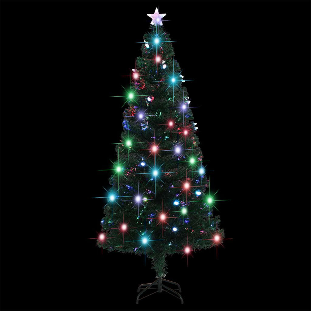 vidaXL Pre-lit Christmas Tree with Stand 5 ft Fiber Optic