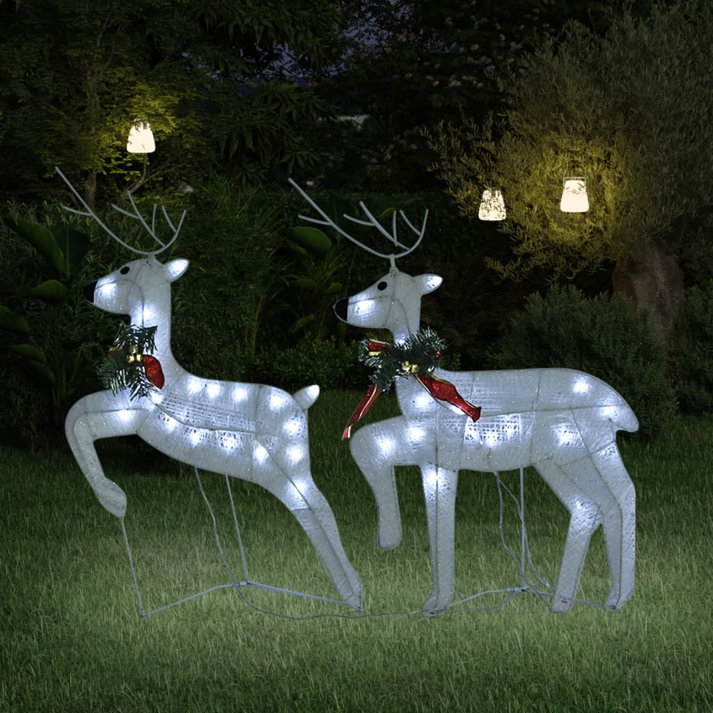 Christmas LEDs Lights | vidaXL Christmas Reindeers 2 pcs White 40 LEDs