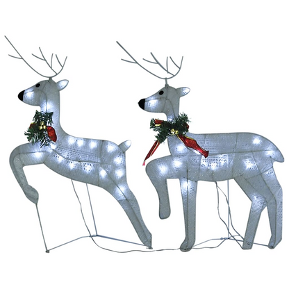 Christmas LEDs Lights | vidaXL Christmas Reindeers 2 pcs White 40 LEDs