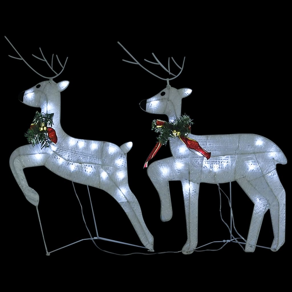 Christmas LEDs Lights | vidaXL Christmas Reindeers 2 pcs White 40 LEDs