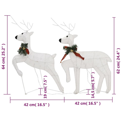 Christmas LEDs Lights | vidaXL Christmas Reindeers 2 pcs White 40 LEDs