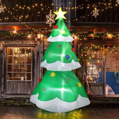 6.9 FT Lighted Christmas Inflatable Decoration, Inflatable Christmas Tree, Blow Up Yard Decorations With Built-in LED Lights For Holiday Party Front Yard Lawn Garden Decor