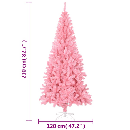 vidaXL Artificial Christmas Tree with Stand Pink 7 ft PVC