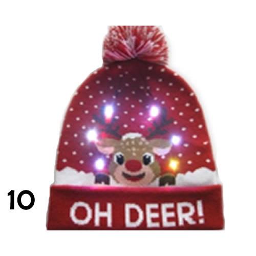 Holiday Hats |Pom Pom Party Holiday Hats With LED Lights Christmas fun