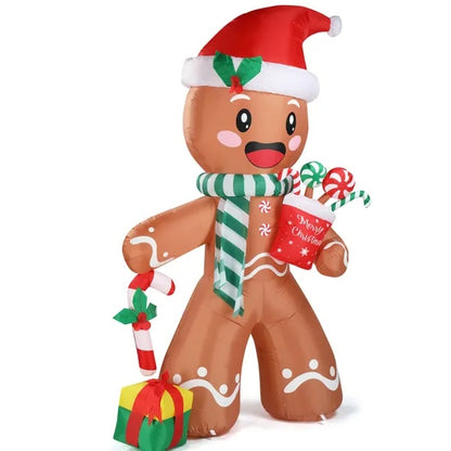 7.9 FT Lighted Christmas Inflatable Decoration, Inflatable Gingerbread Man Outdoor Decoration, With Built-in LED Lights