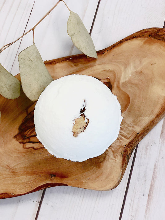 Bath Bomb|Goat Milk and Honey Sandalwood and infused with decadent oil