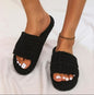 Thick Bottom Embossed Cotton Fur Women Slippers