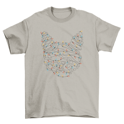 Christmas tshirts|Cool Cat Christmas lights t-shirt holiday style