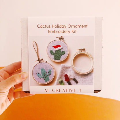 Holiday Ornament | DIY Beginner Cactus Holiday Ornament Embroidery Kit