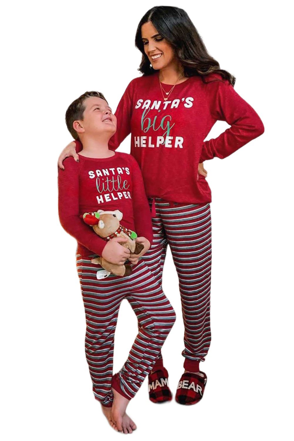 Holiday Pajamas|SANTAS big HELPER Print Mama's Holiday Home Loungewear