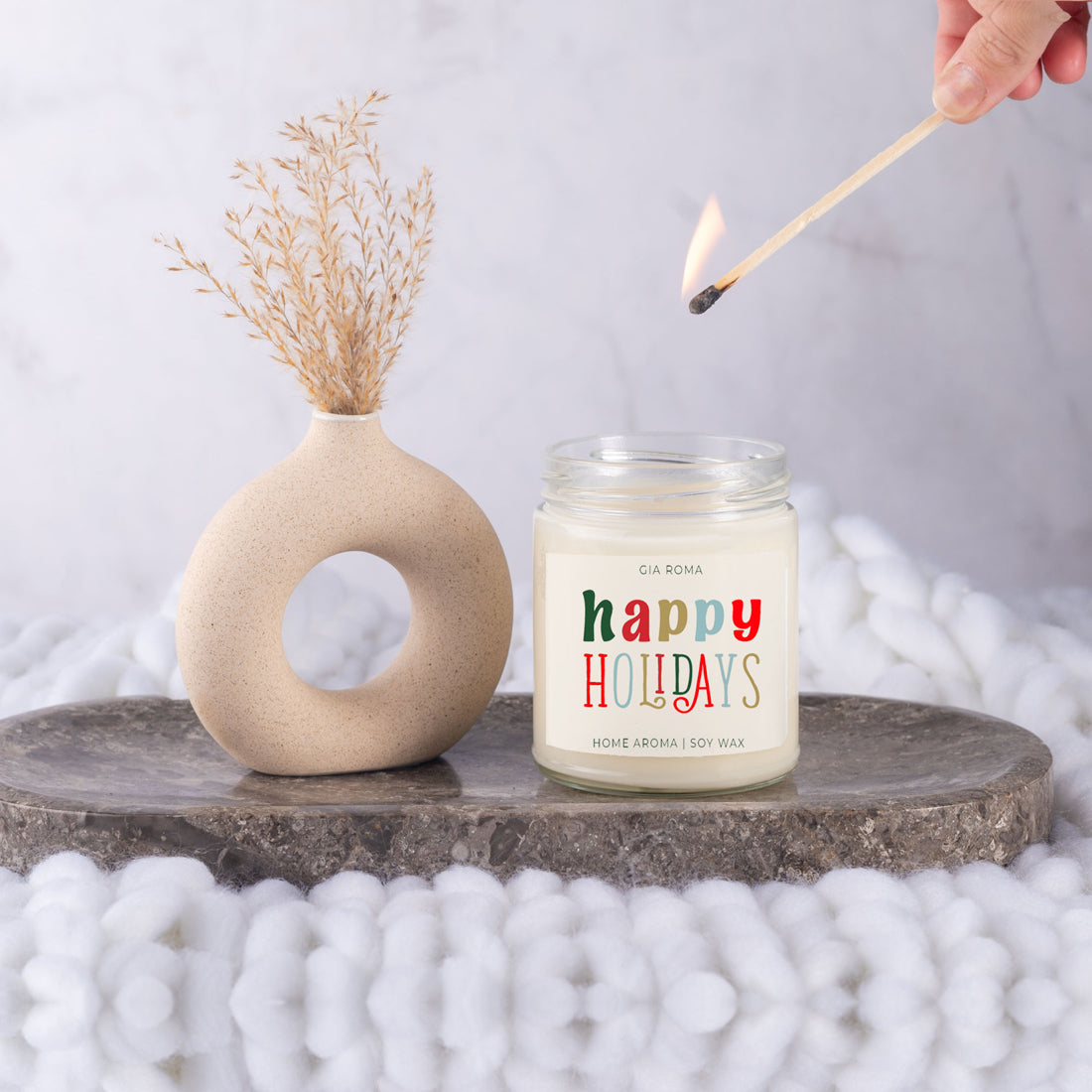 Holiday Candle| Happy Holiday Candles original scent with some flares